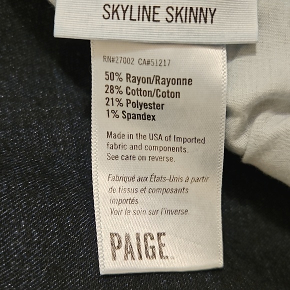 PAIGE Skyline Skinny Jeans Women's 31 - Picture 5 of 9